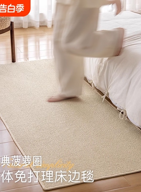 仿免洗床边地毯卧室地垫客厅阳台风房间飘窗沙发日式可擦防水白色
