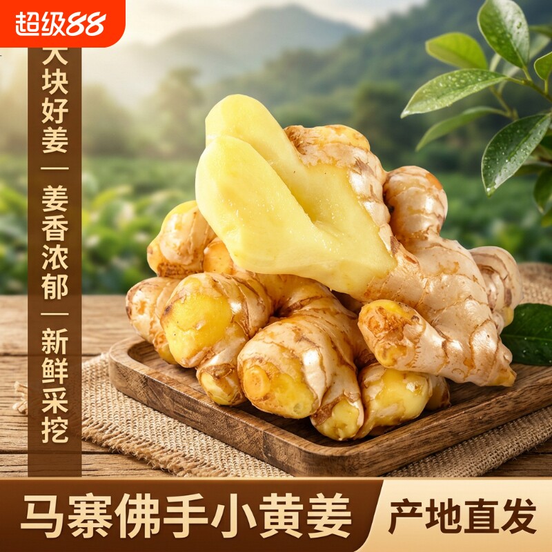 生姜老姜正宗马寨佛手黄姜大姜现挖农家自种整块土姜产地直发净重图片