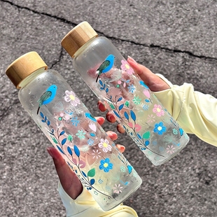 透明茶杯子 玻璃杯冷泡杯女高颜值家用喝水杯大容量耐高温2025新款