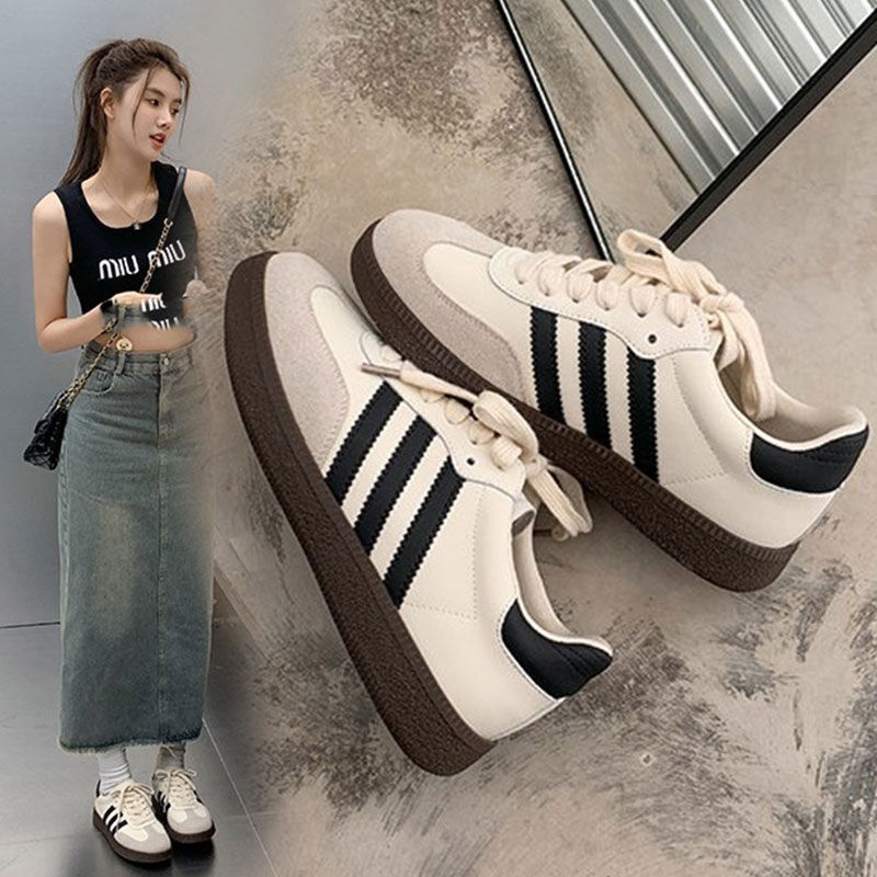 女鞋子2025新款春秋爆款板鞋休闲运动鞋复古小白德训鞋夏季平底鞋