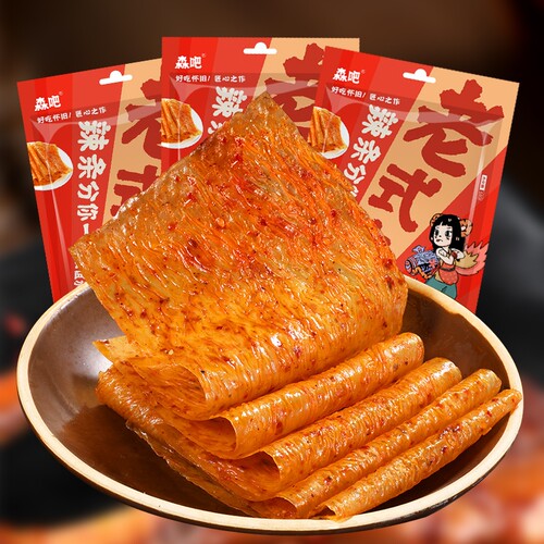平江老式大辣片辣条零食8090后网红爆款豆皮解馋休闲食品怀旧童年 - 封面
