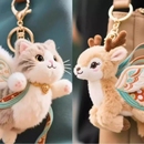 敦煌飞天猫九色鹿绣飘带毛绒玩具公仔软萌包包挂件玩偶钥匙扣动物