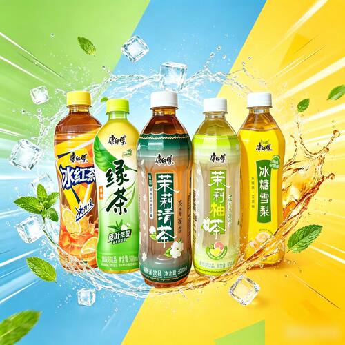 康师傅饮料冰红茶500ml*15瓶/箱畅饮绿茶蜜茶茉莉柚茶无糖饮品