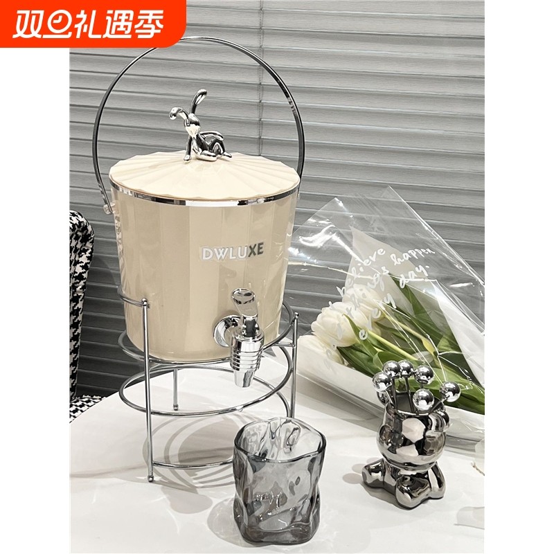 轻奢冷水壶带龙头饮料桶果汁桶冰箱冷泡壶家用凉水壶冷萃壶冷饮桶