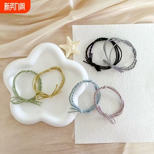 韩版 头绳女手工编织辫子发圈甜美简约小皮筋高弹力百搭发绳扎头发