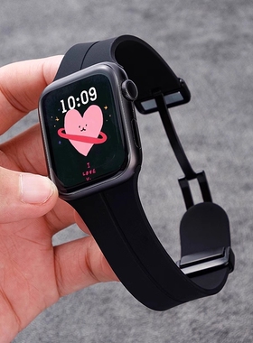 适用iwatch11表带S10苹果手表applewatch9新款磁吸硅胶S9夏天S87代运动SE高级ultra2男女iphonewatch磁力星光