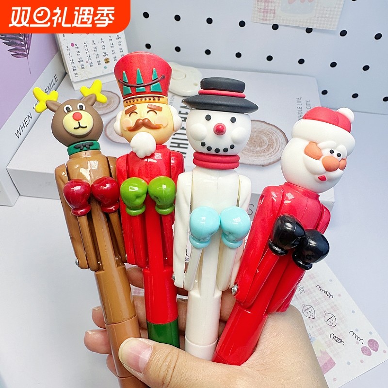 圣诞节拳击笔可爱卡通玩具圆珠笔