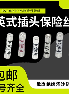 BS1362 英式插头灌沙防暴陶瓷保险丝管1A 3A 5A 10A 13A 15A 20A