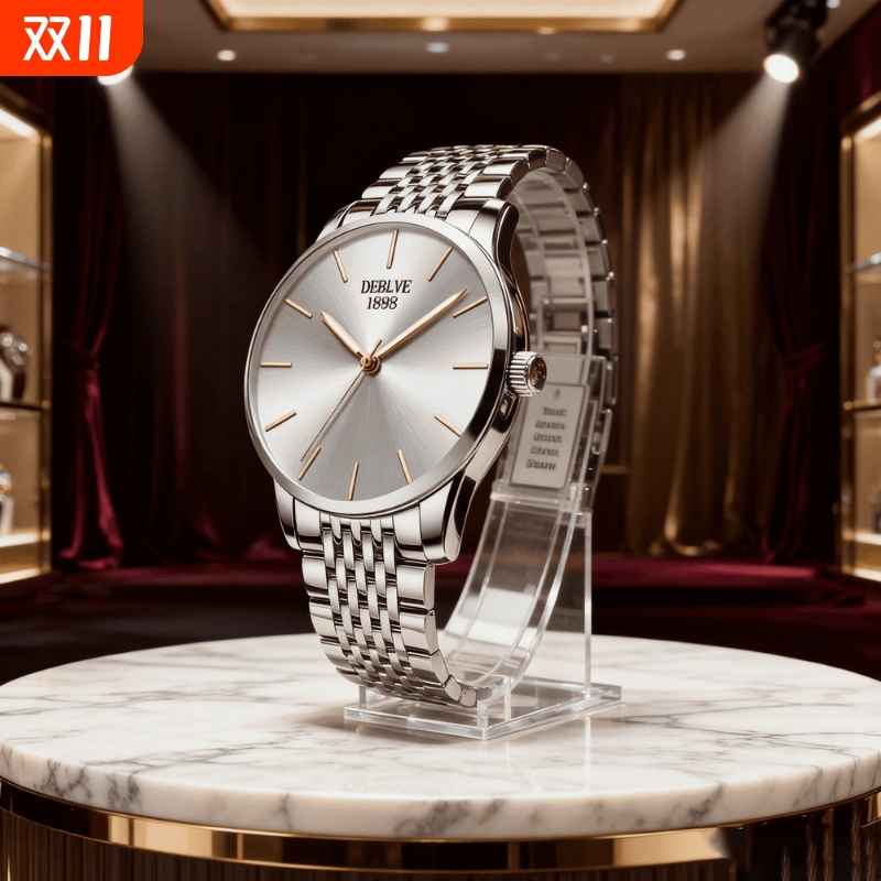 男款手表防水石英腕表高级感男士全自动非机械表正品名牌钢带商务