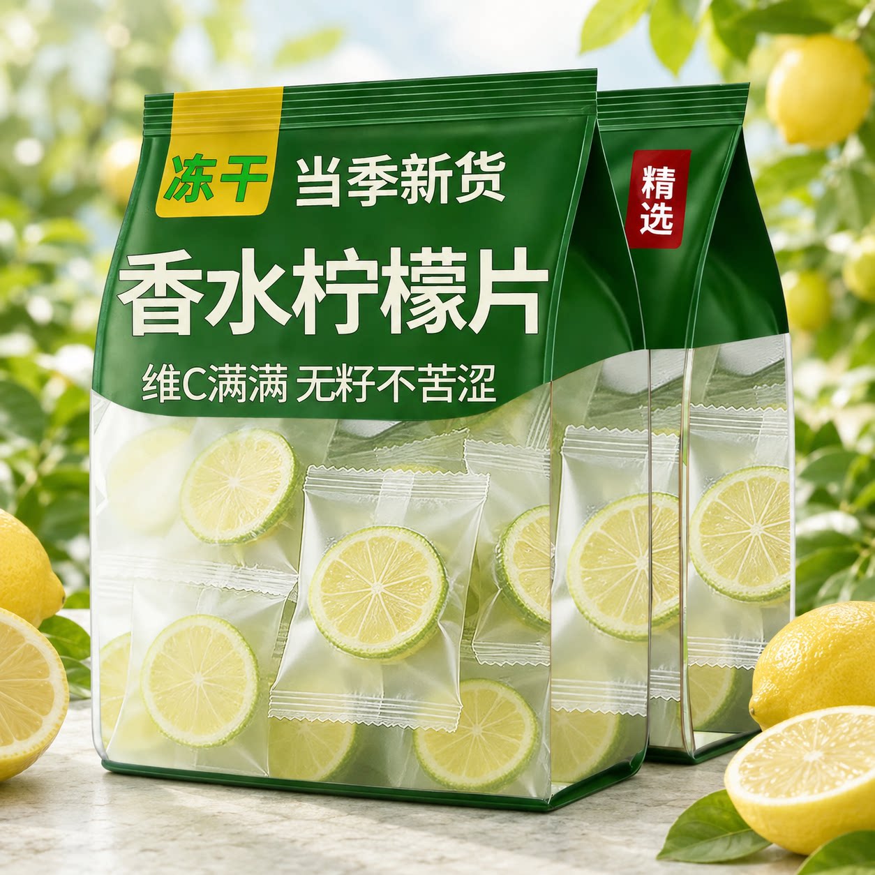 冻干柠檬片泡水喝香水柠檬冻干片干独立包装无籽旗舰店冷泡茶奶茶图片
