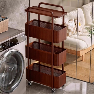阳台置物架洗衣机旁大容量多层洗衣液收纳架落地夹缝小推车整理架
