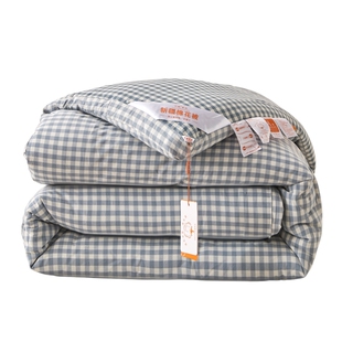 中峰 新疆棉花被子双人被芯200x230cm约10斤 冬被 立体蓝小格