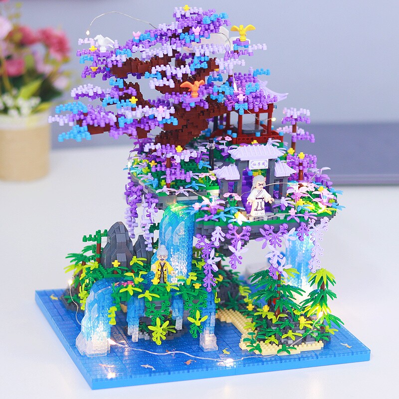 兼容乐高仙子阁树屋积木高难度巨大型桃花潭建筑拼图男孩拼装玩具