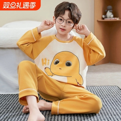 儿童睡衣男孩男秋冬季纯棉中大童2025新款奶龙家居服套装居家柯南