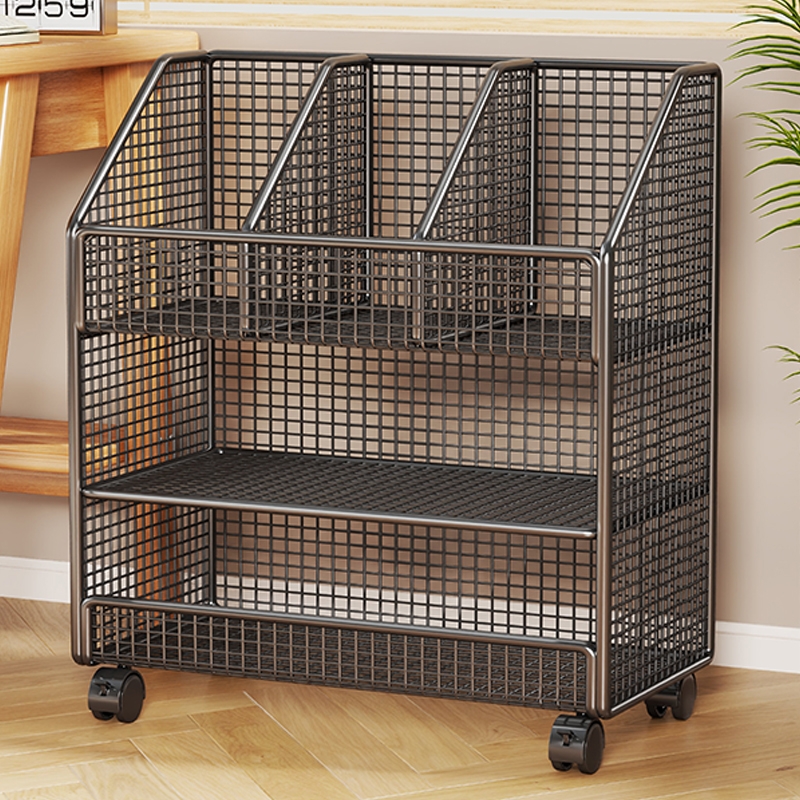 书架办公室工位文件柜多层可移动收纳柜书桌落地书本小推车置物架