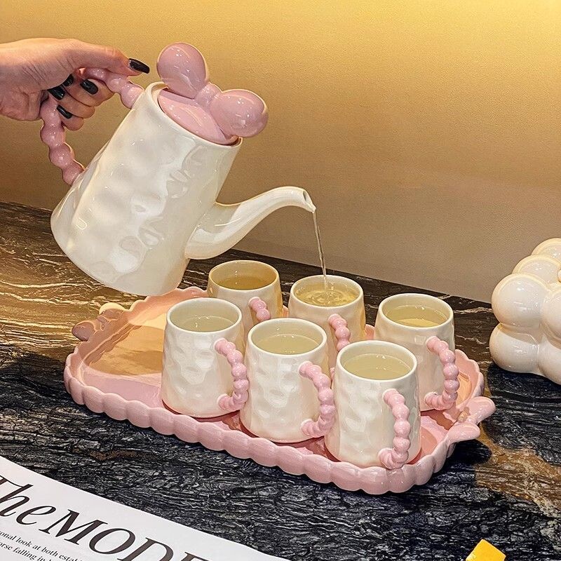 奶油风水杯家用一套整套客厅茶几高级感陶瓷杯子茶具杯具套装礼盒