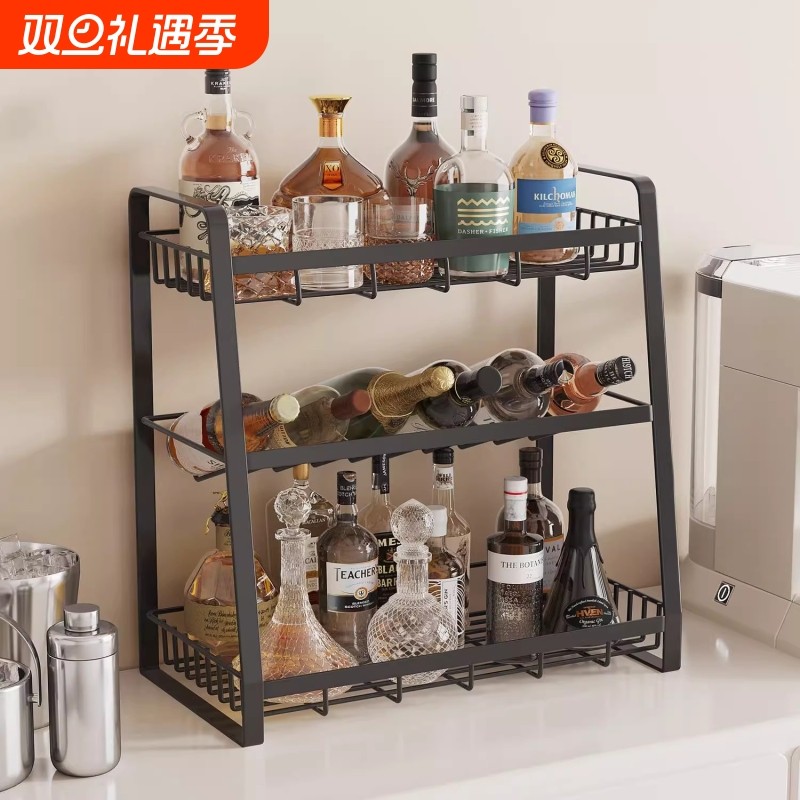 酒架子展示架多层厨房置物架桌面吧台迷你洋酒收纳省空间结实耐用