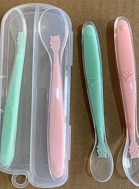 婴儿勺子 宝宝硅胶软头勺新生儿喂水喂药软勺辅食吃饭小勺子