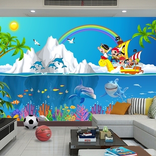 儿童房装饰画自粘墙纸壁画卡通动漫卧室墙头海报背景自粘墙贴画