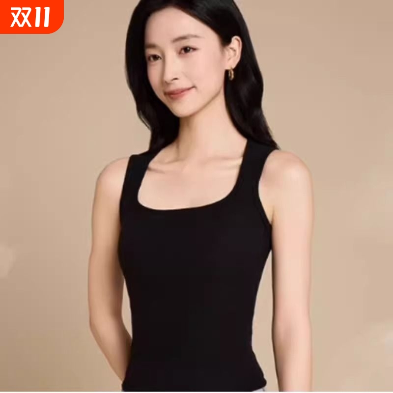 【抗菌10A带胸垫】奥薇姿膨体德绒保暖背心女士秋冬加绒大码打底