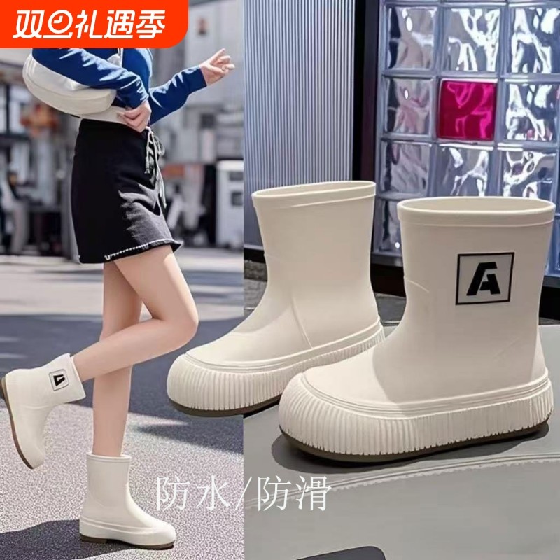 雨鞋女款成人中筒2024款时尚防滑防水鞋加绒轻便耐磨雨靴不累脚