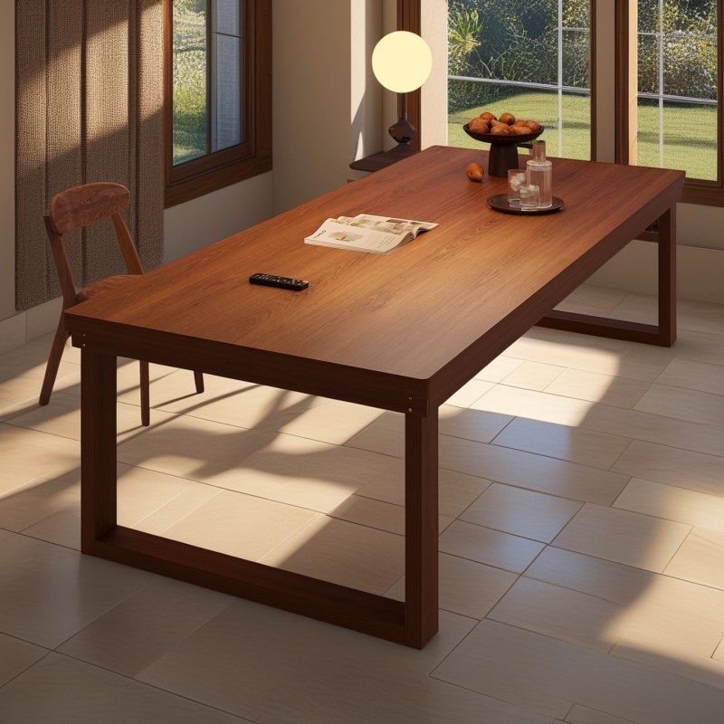 去客厅化大长书桌实木腿阅读学习一体桌家用长方形工作台大板桌子