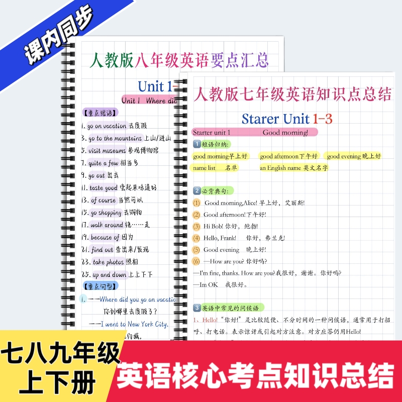中英语七八九年级上下册英语核心考点知识