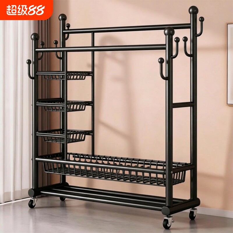 衣帽架落地室内房间挂衣架子可移动阳台晾衣架家用卧室衣服收纳架