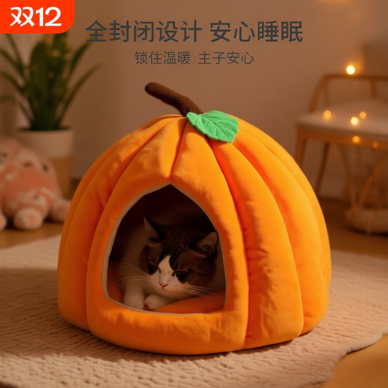 绒绒大雪屋猫咪暖暖好好睡