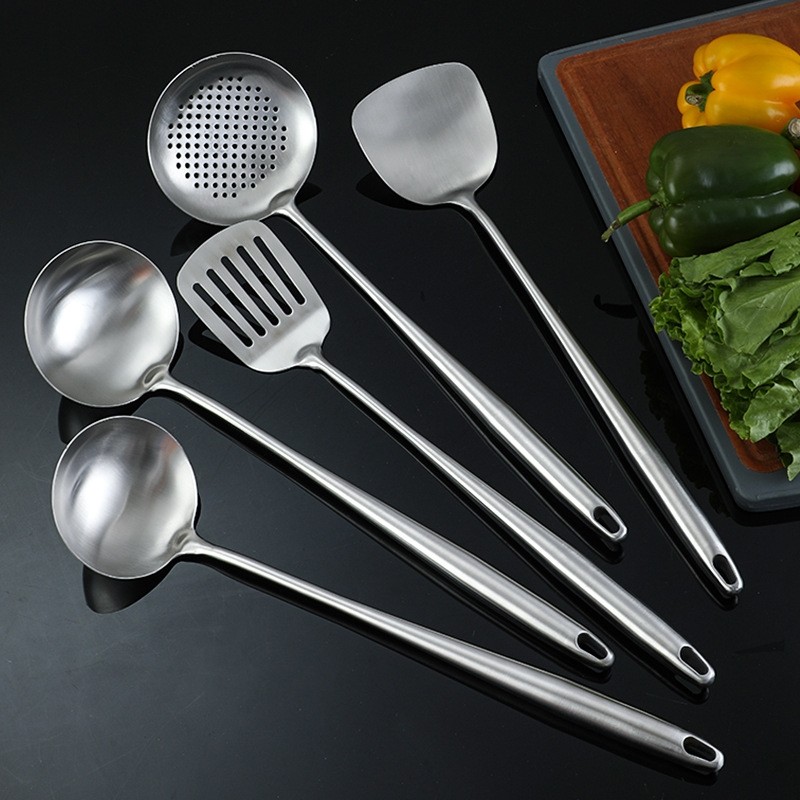 锅铲煎铲一体全钢厨房铲勺套装炒铲加长柄炒勺防烫烹饪家用多规格