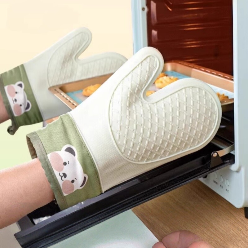 手套隔热防烫手套烤箱厨房加厚耐高温微波炉烘焙工具硅胶食品级