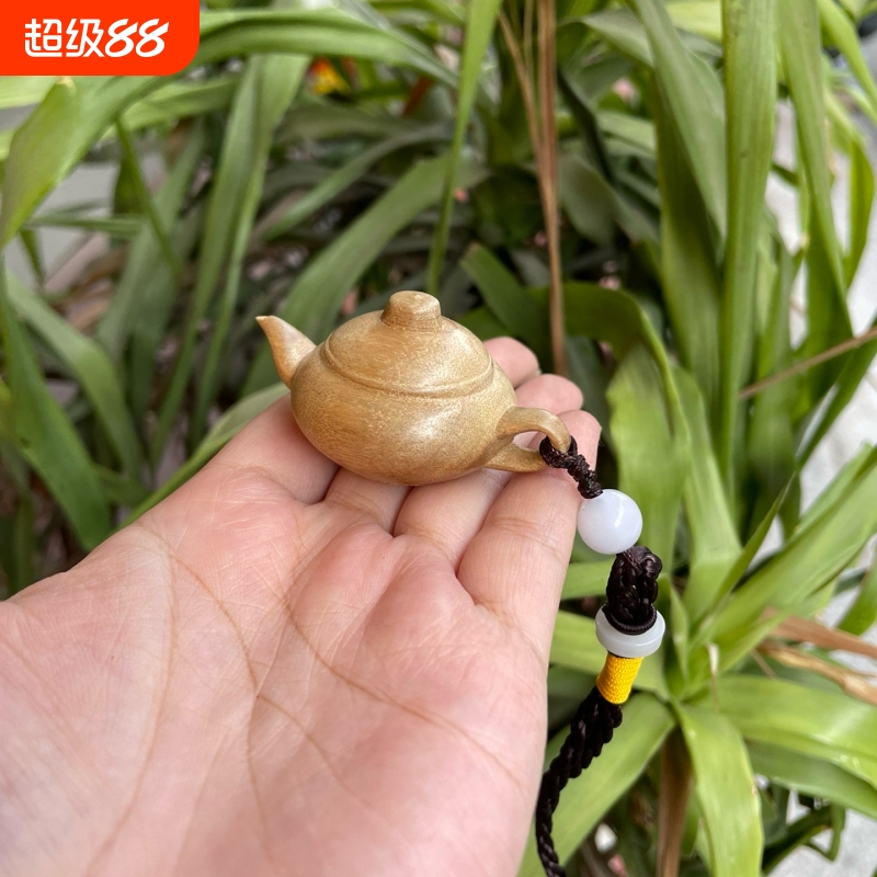 金丝楠木手把玩件茶宠文玩新中式工艺礼品把把壶挂件家居饰品