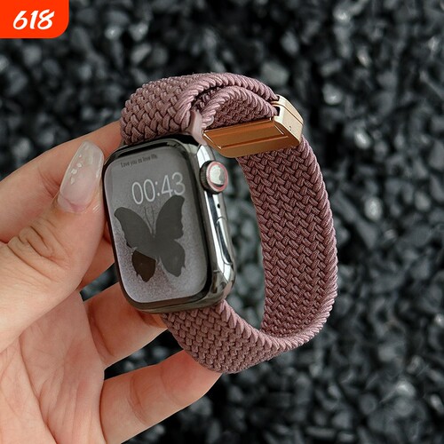 弹力编织磁吸适用iwatch10表带