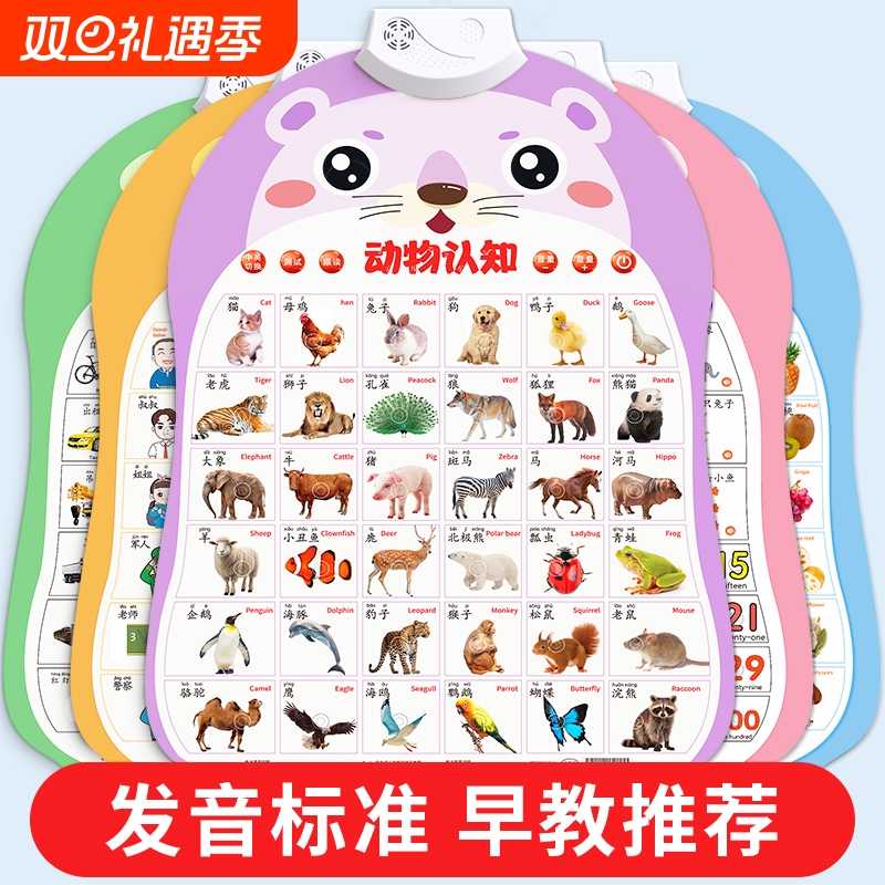 有声早教点读挂图宝宝学说话婴幼儿童识字认知玩具发声书启蒙墙贴