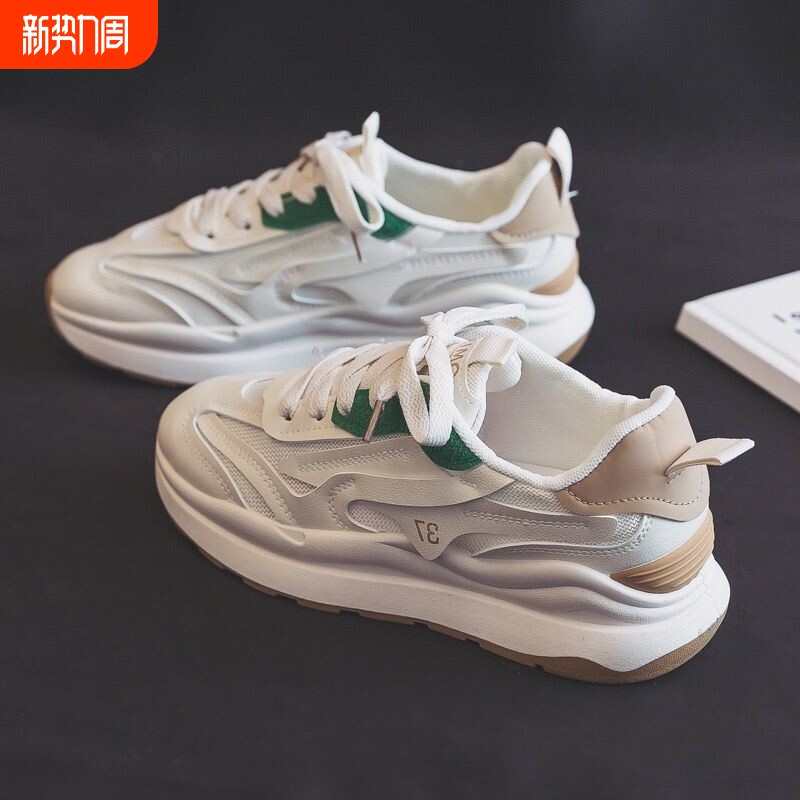 夏季薄款透气阿甘老爹鞋女2026年新款春秋款网面网鞋运动小白鞋子