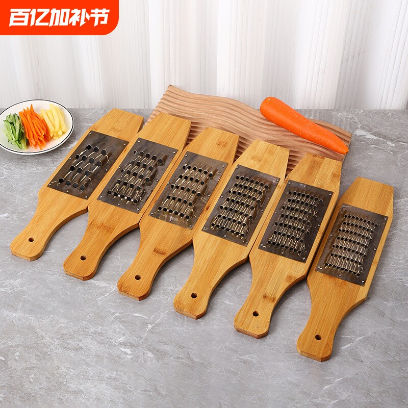 多功能切丝神器刨丝器14号16号不锈钢加厚铜片竹板不伤手厨房蔬菜