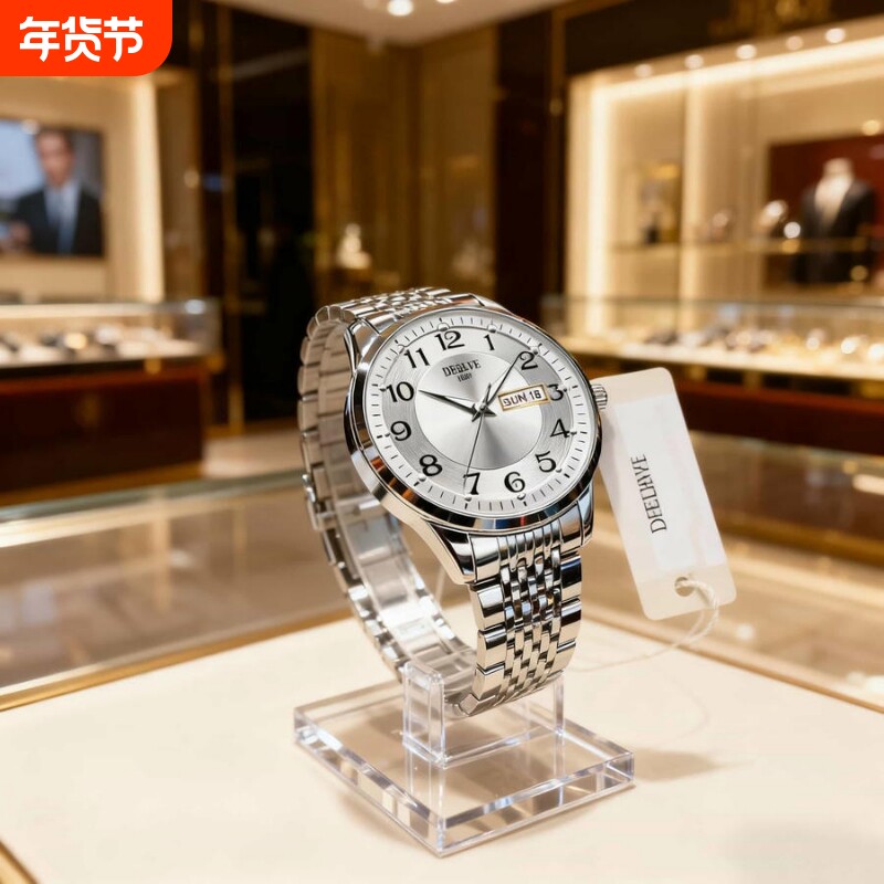 手表男款全自动男表数字双日历防水腕表男机械风全自动防水高级感