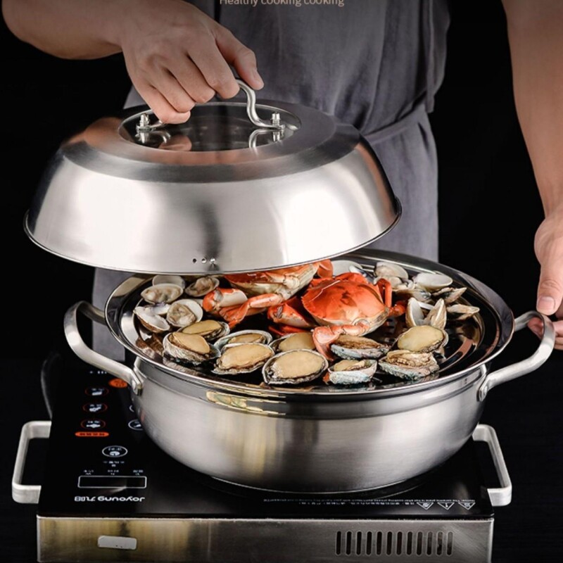 苏泊尔不锈钢蒸锅多层大容量商用海鲜蒸鱼锅蒸汽锅桑拿锅剁椒鱼头