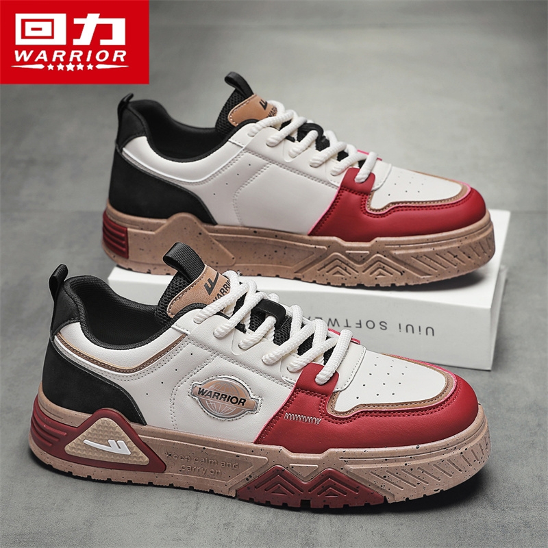 回力男鞋潮牌百搭休闲板鞋酒红色厚底增高运动鞋高级感