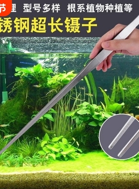 超长48cm不锈钢镊子加长加厚大号取物夹子水草多肉工具大摄子钳