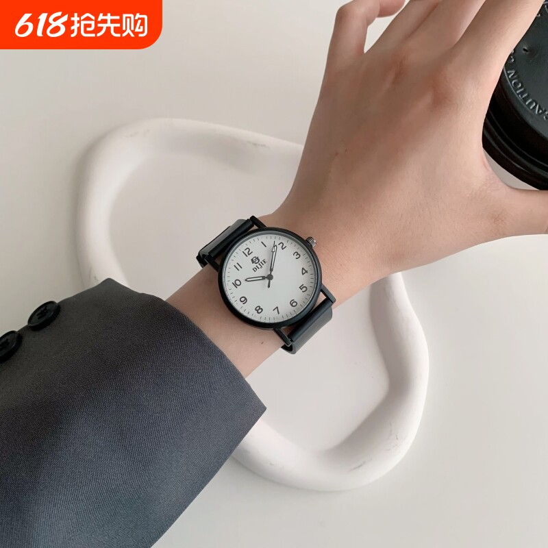 考试专用静音手表女款学生高中生男生2025新款防水石英夜光考场