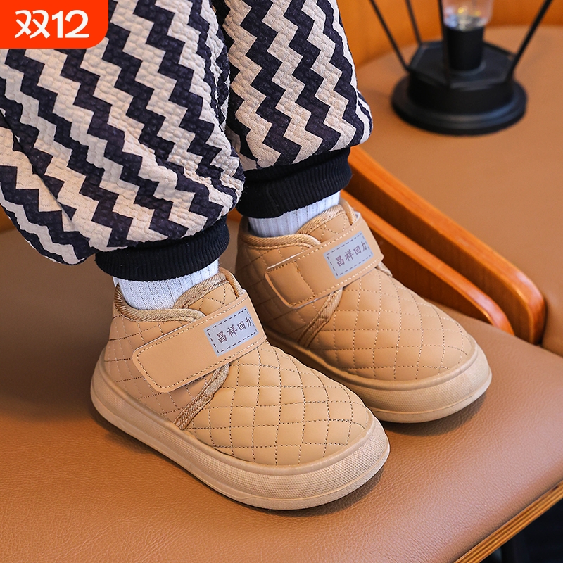 冬季儿童雪地靴男童女童加绒短靴加厚保暖童鞋宝宝棉新款靴子防水