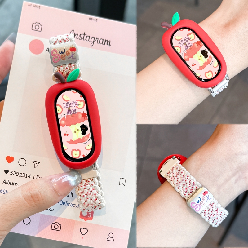 适用小米手环10表带9/8磁吸编织NFC版新款百搭尼龙款新款苹果保护套亮眼高级小众配件