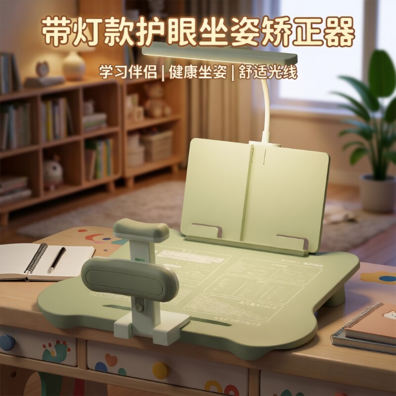 带灯坐姿矫正器小学生桌面款图片