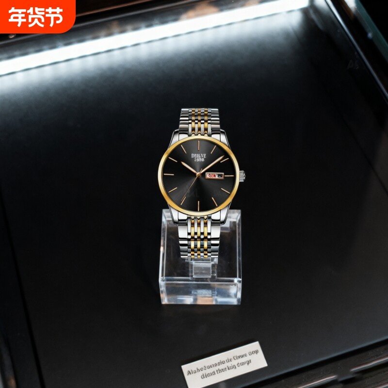 男士手表男正品名牌全自动非机械表钢带男款商务防水石英腕表老人