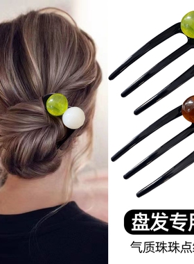 高级感三齿型发簪质感出众