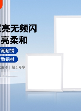 集成吊顶led灯厨房浴室厕所600*600吸顶天花嵌入式面板灯300*600