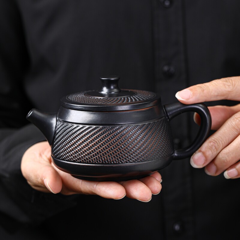 紫陶茶壶可悬停旋转大容量手工功夫茶具泡茶壶原矿简易