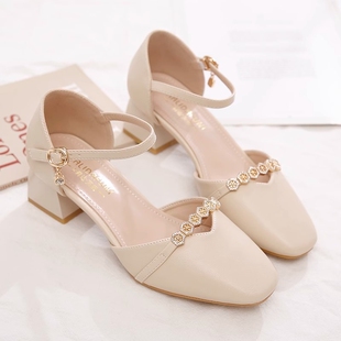 凉鞋女夏2026春夏款新高跟鞋时尚外穿女鞋配裙子防滑上班中空单鞋