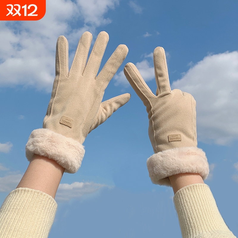 手套女士冬天加绒加厚新款学生可爱骑行防寒开电动车冬季保暖骑车
